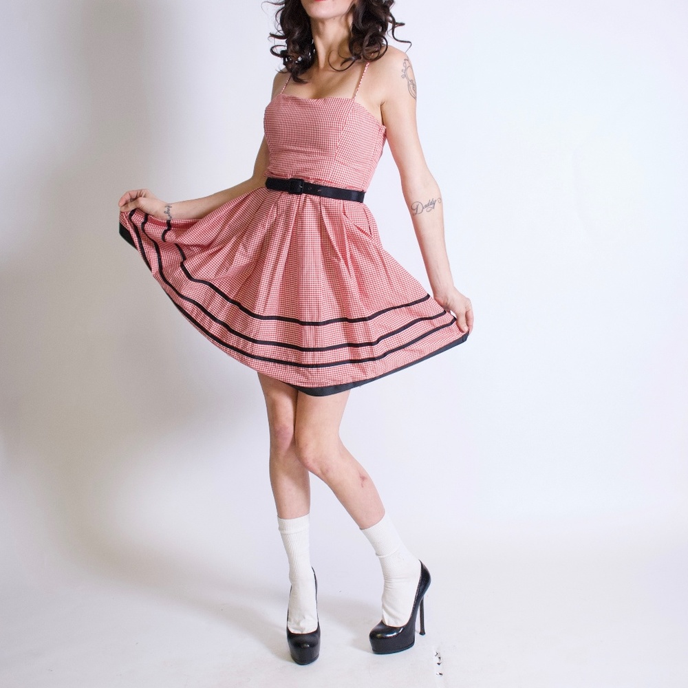 Gingham Red, White & Black Vintage Betsey Johnson